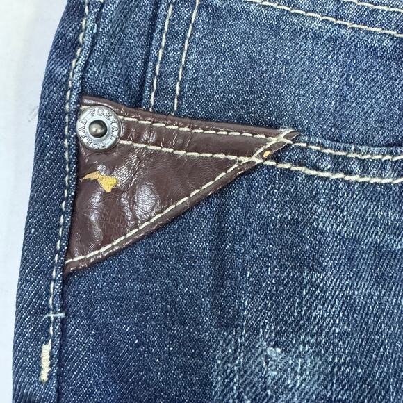 Fe Foeyal Medium Vintage Wash Men's 5 Pocket Distressed Jeans Size 38x31 NWT - Picture 11 of 13